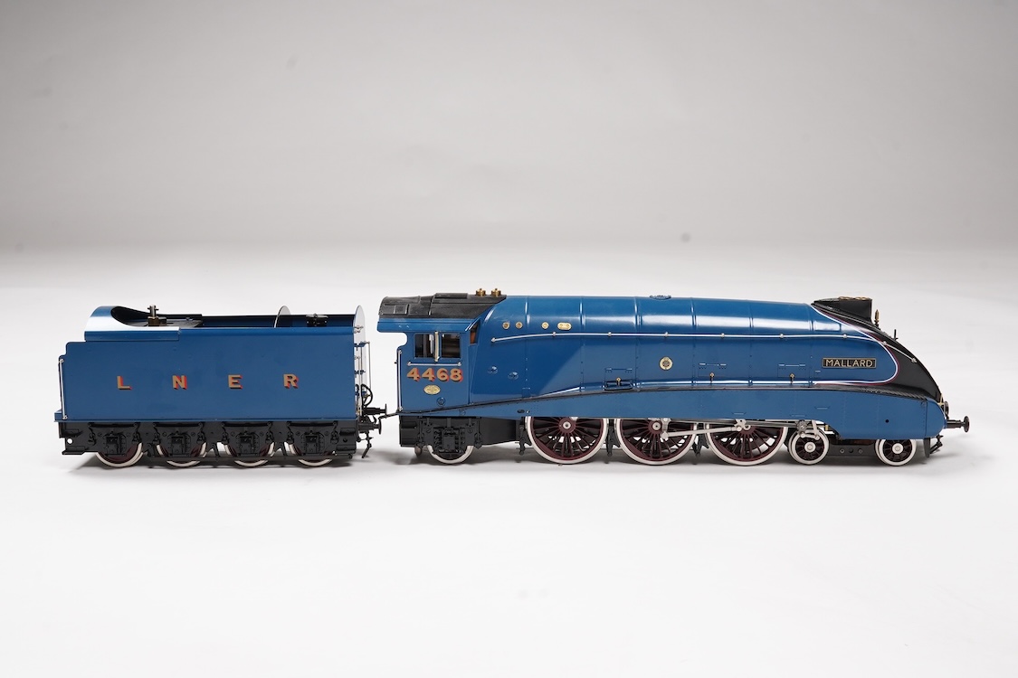 A Gauge One Aster Hobbies live steam LNER Class A4, 4-6-2 tender locomotive, Mallard 4468, the factory ‘Built Up’ version, spirit fired working three cylinder motion, with assembly instructions, operating instructions, a